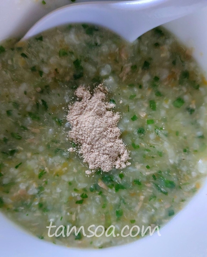 Dùng chung với cháo, canh, súp