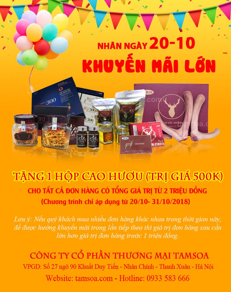 khuyến mãi tamsoa tháng 10
