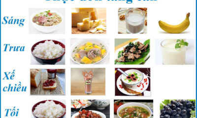 Thực đơn tăng cân cho người gầy trong 1 tuần