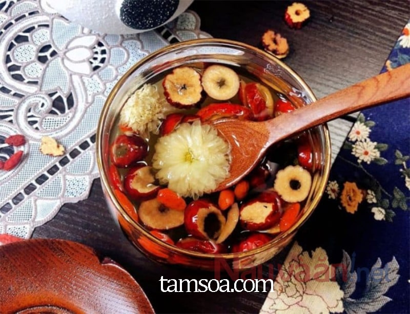 tra hoa cuc tao do chua chung mat ngu trà hoa cúc táo đỏ chữa chứng mất ngủ