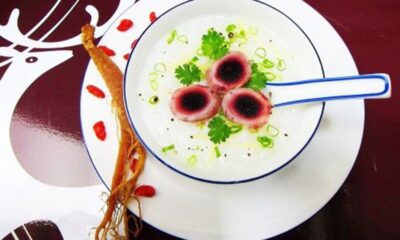 Nhung hươu tươi nấu cháo