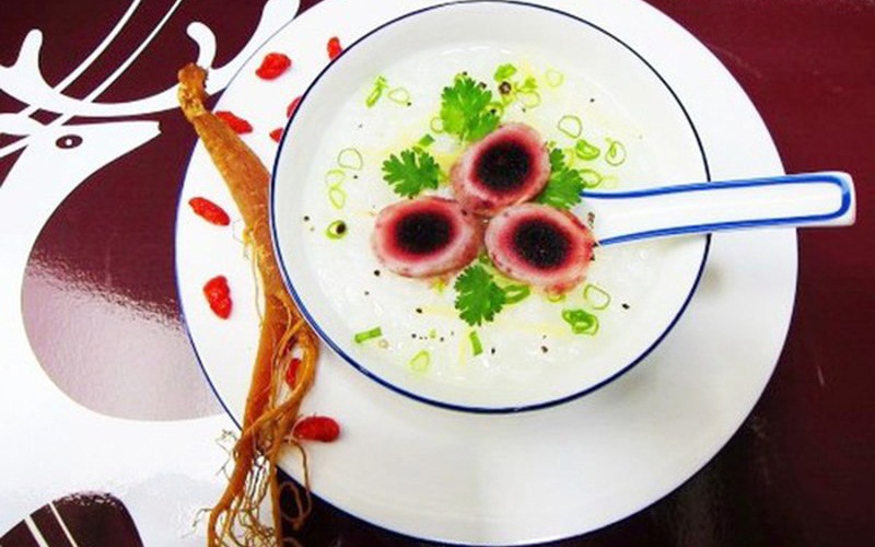 Nhung hươu tươi nấu cháo