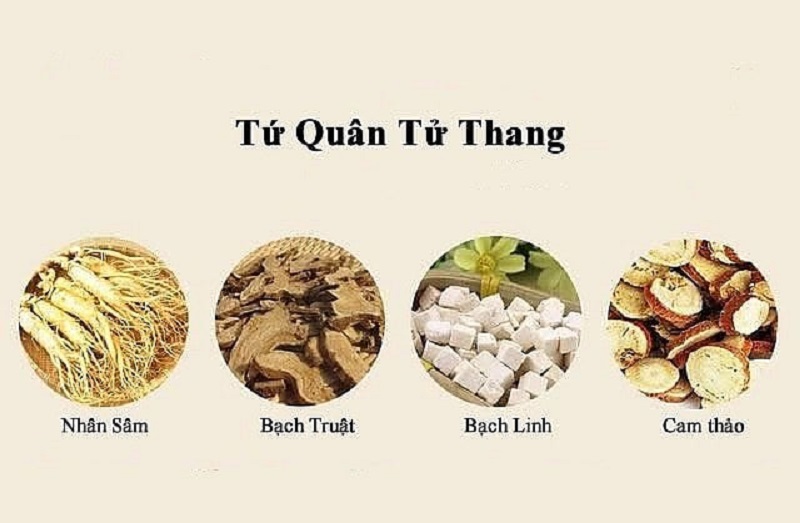 Nguyên liệu cho bài thuốc bổ khí “Tứ quân tử thang”