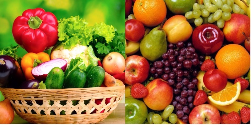 Rau xanh và trái cây là thực phẩm không thế thiếu giúp bổ gân cốt