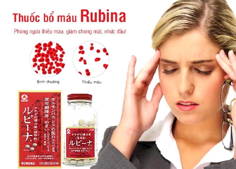 Viên uống bổ máu Rubina Nhật Bản làm giảm chứng bốc hỏa, ớn lạnh do thiếu máu gây ra