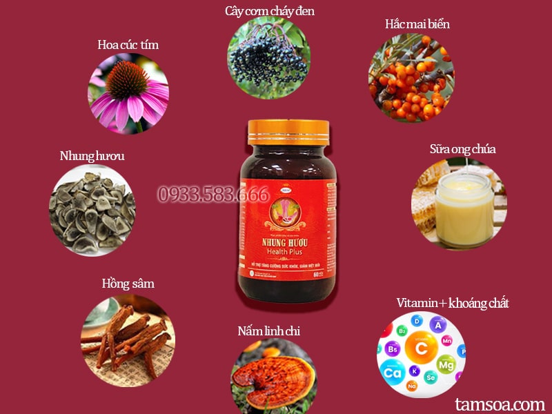 Viên nhung hươu Health Plus với thành phần thảo dược thiên nhiên