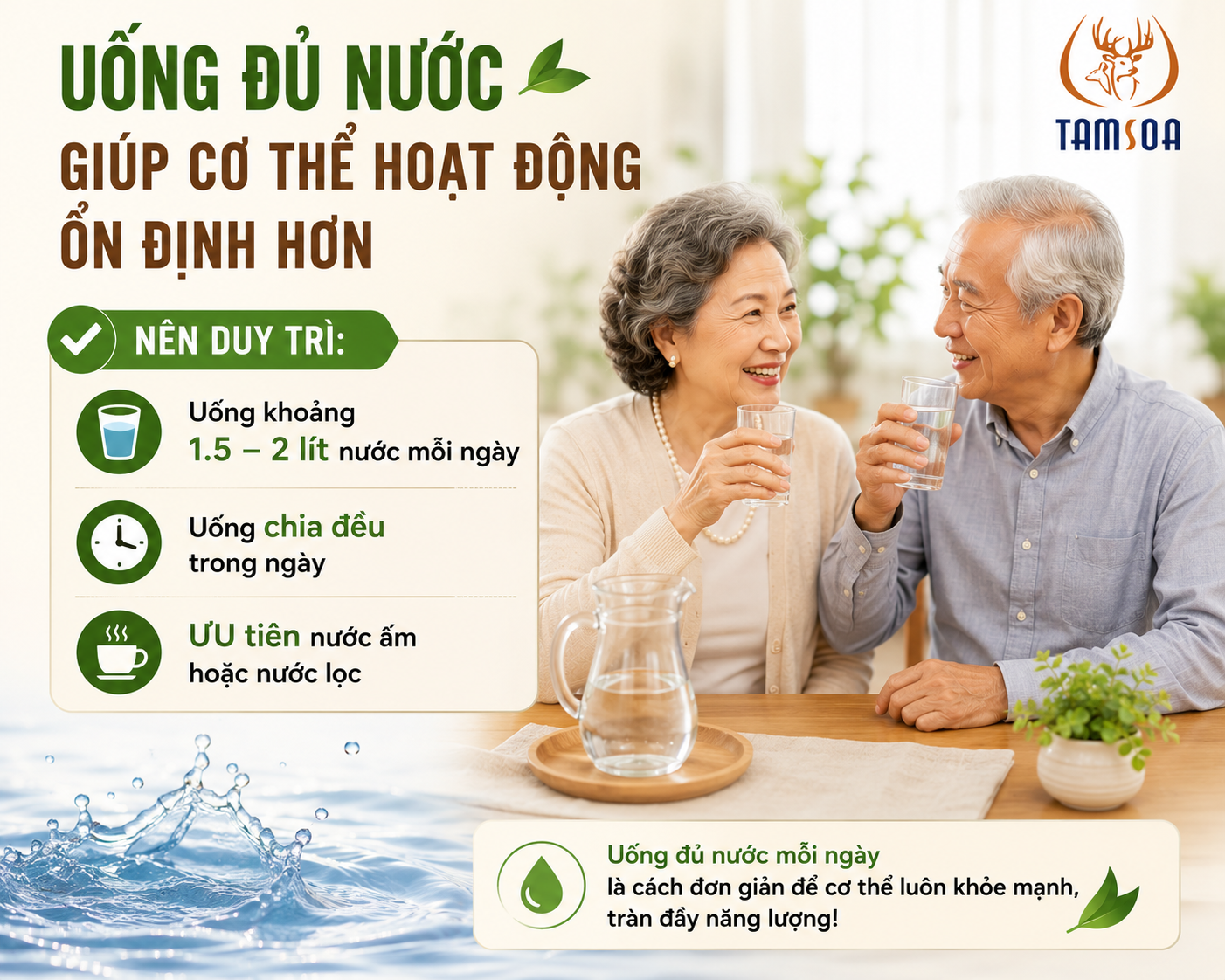 Uống đủ nước giúp cơ thể hoạt động ổn định hơn Uống đủ nước giúp cơ thể hoạt động ổn định hơn