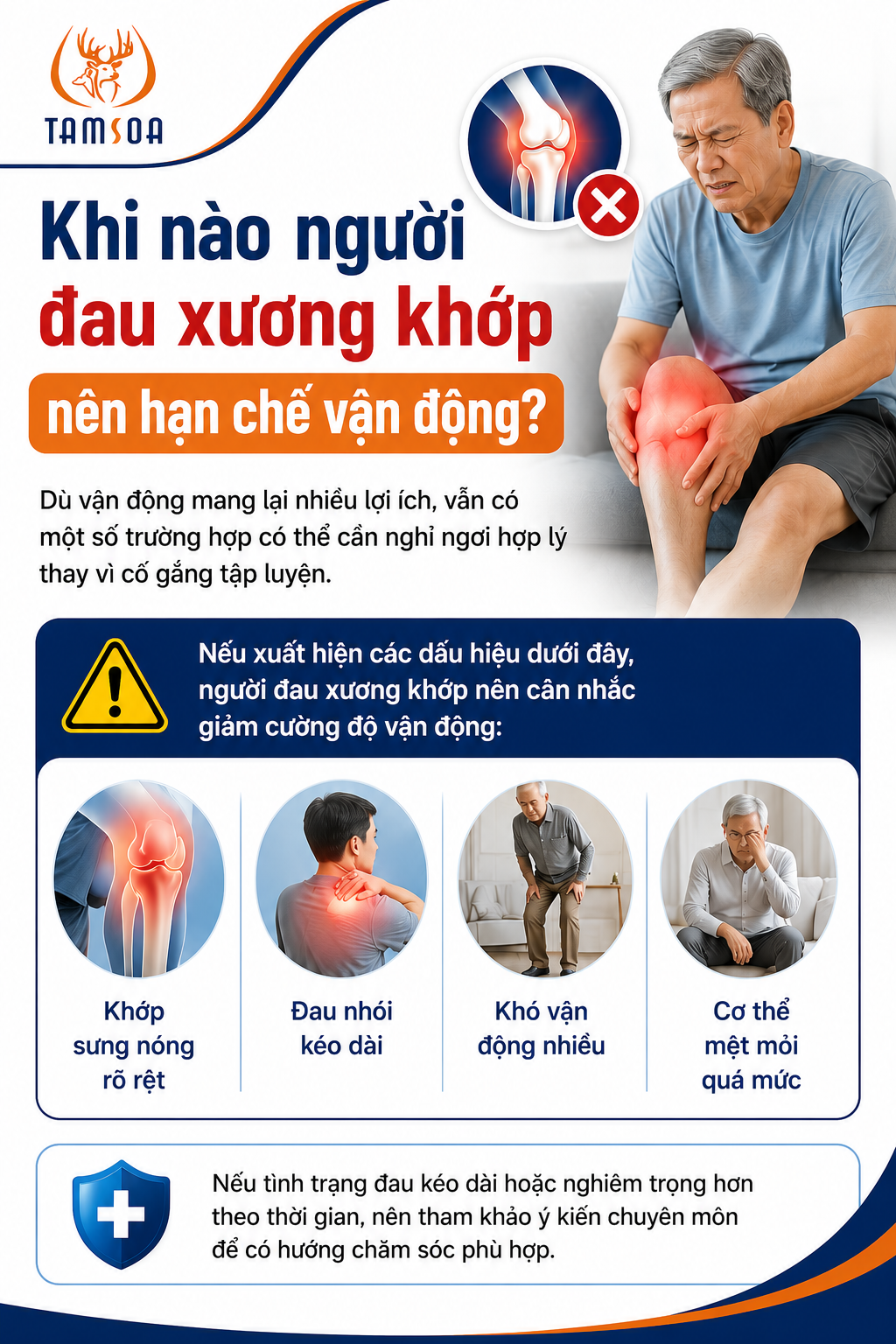 Khi nào người đau xương khớp nên hạn chế vận động? Khi nào người đau xương khớp nên hạn chế vận động?