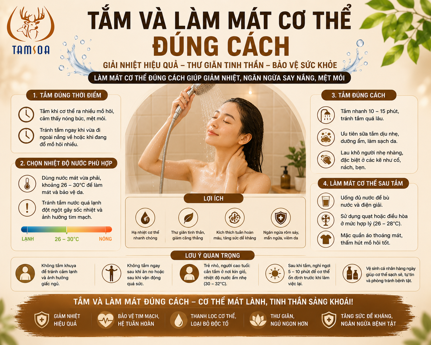 Tắm Và Làm Mát Cơ Thể