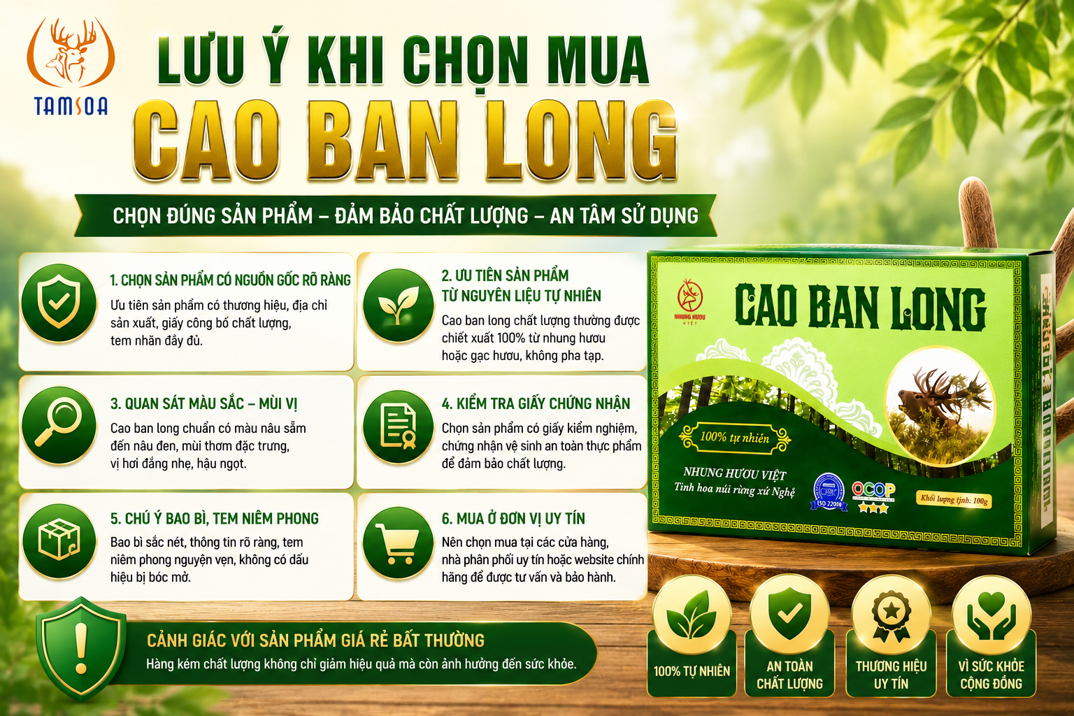 Lưu Ý Khi Chọn Mua Cao Ban Long