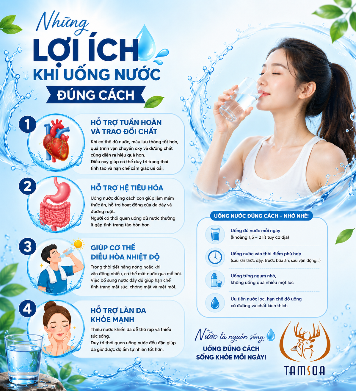 Lợi ích khi uống nước