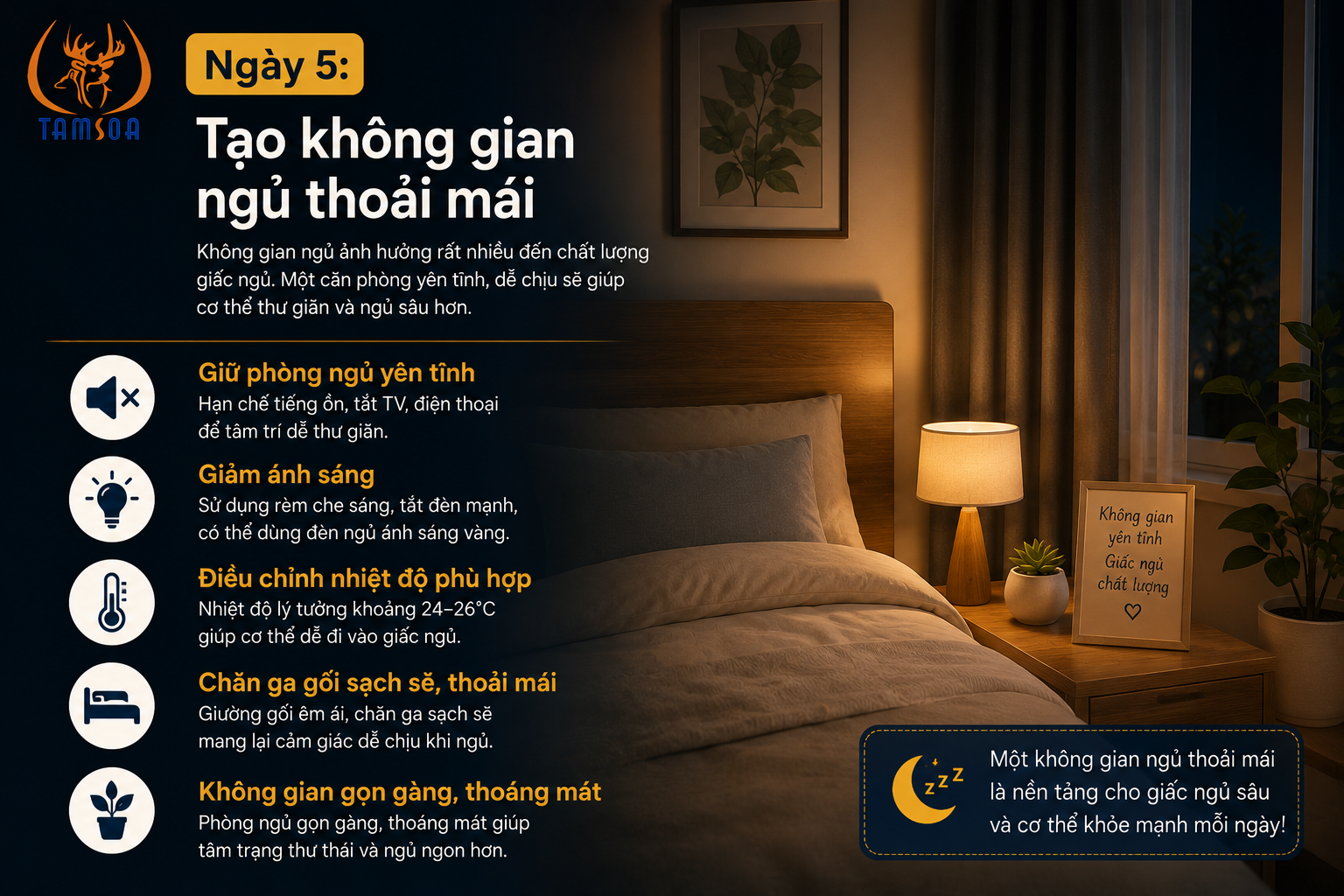 Tạo không gian ngủ thoải mái