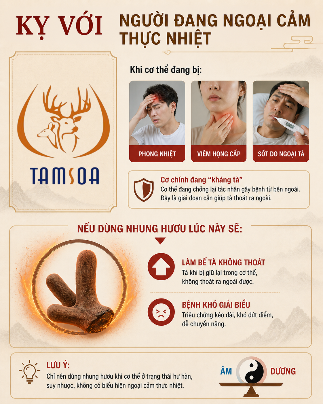 Kỵ với người đang ngoại cảm thực nhiệt