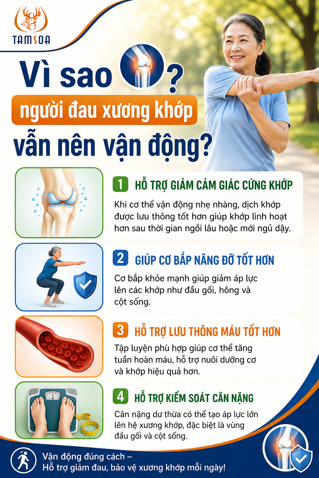 Vì sao người đau xương khớp vẫn nên vận động? Vì sao người đau xương khớp vẫn nên vận động?