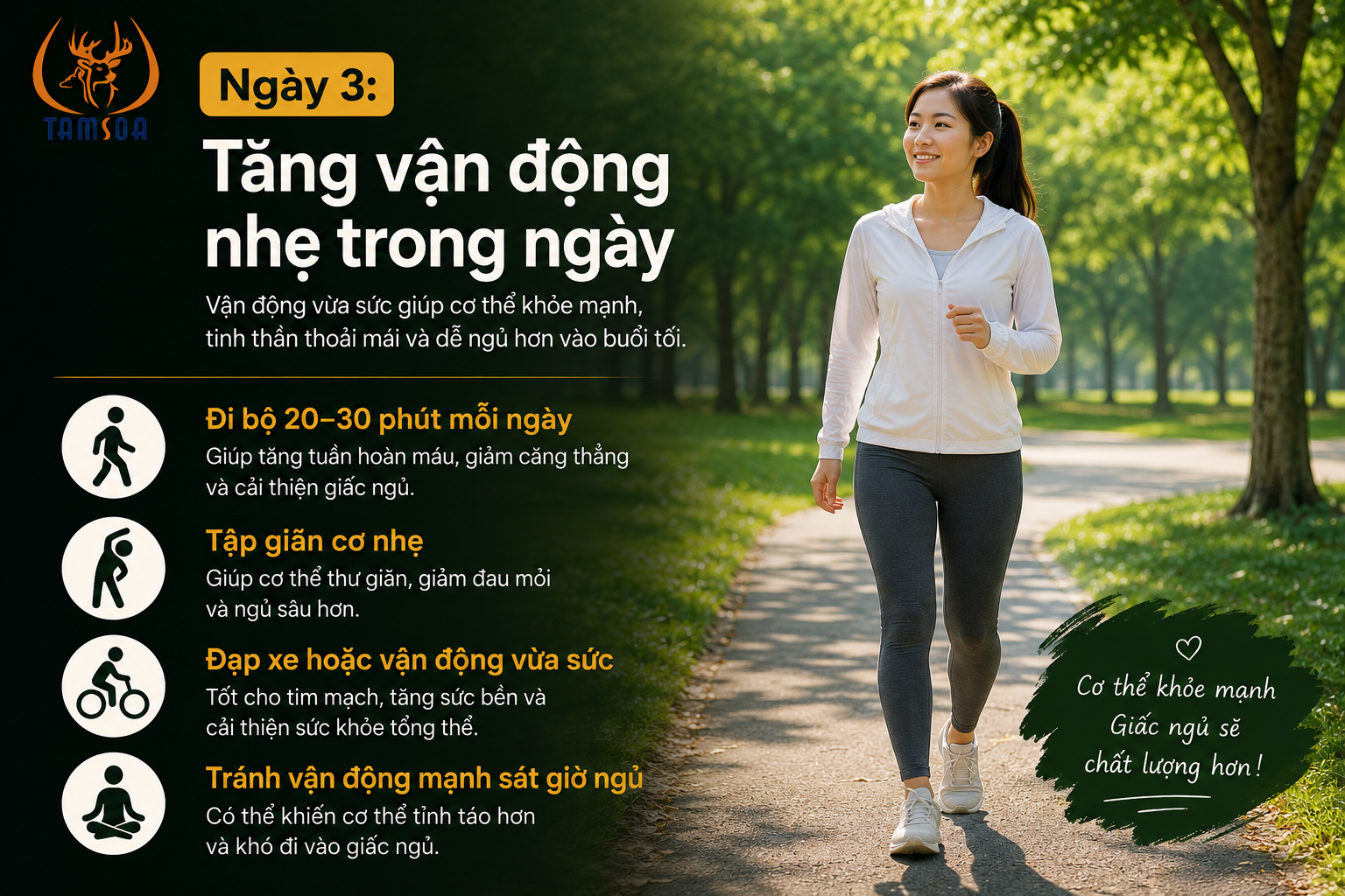 Tăng vận động nhẹ trong ngày