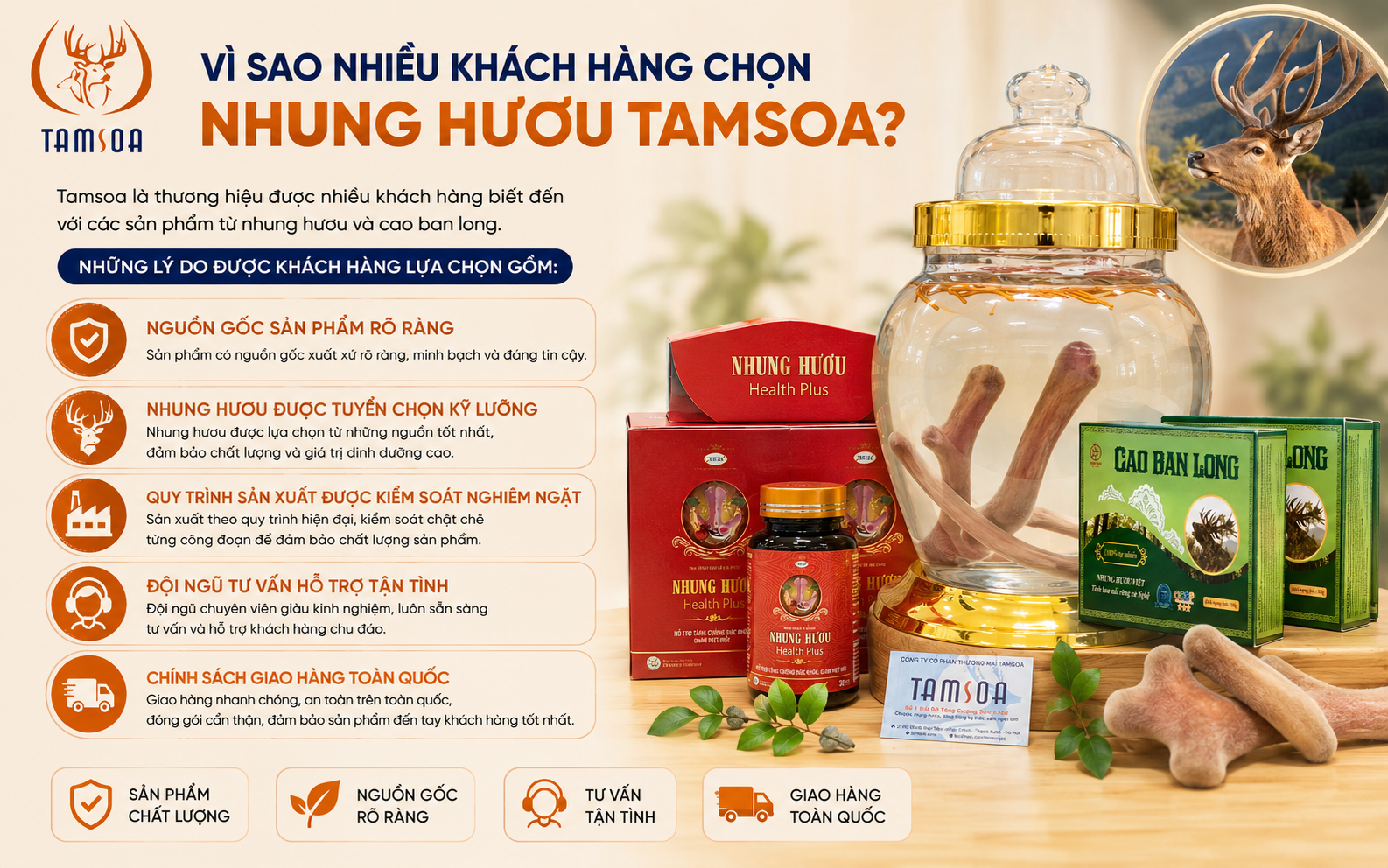 Vì Sao Nhiều Khách Hàng Chọn Nhung Hươu Tamsoa? Vì Sao Nhiều Khách Hàng Chọn Nhung Hươu Tamsoa?