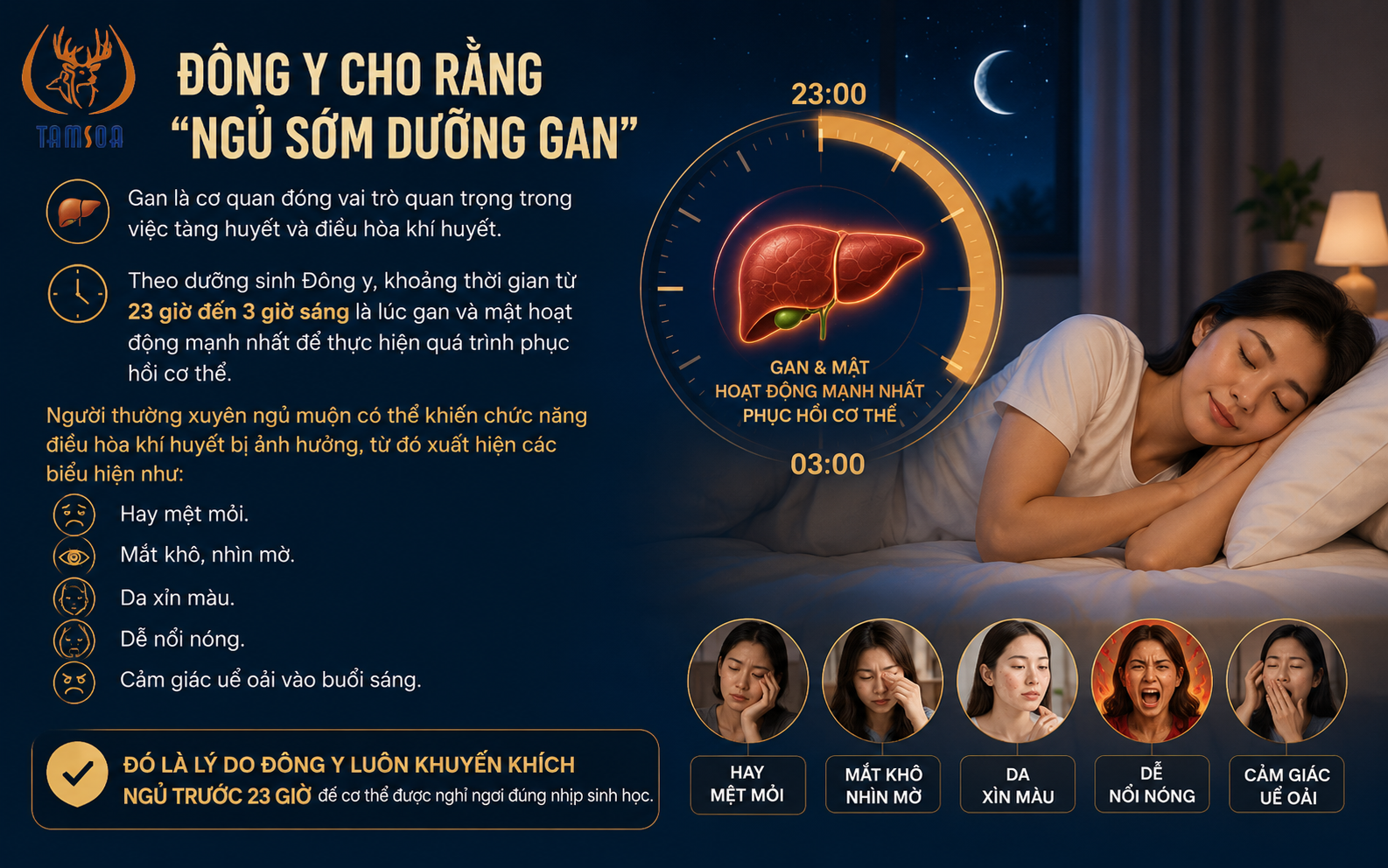 Đông Y Cho Rằng "Ngủ Sớm Dưỡng Gan" Đông Y Cho Rằng "Ngủ Sớm Dưỡng Gan"
